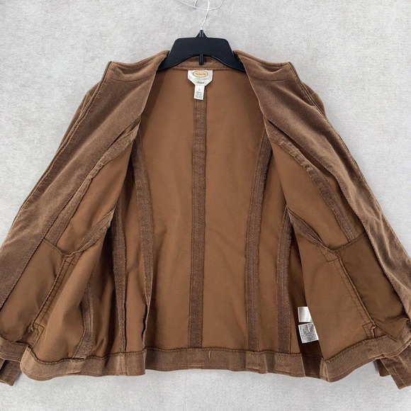 Talbots Button Down Corduroy Jacket Stretch Brown Front Pockets Womens‎ Lg - Picture 6 of 9